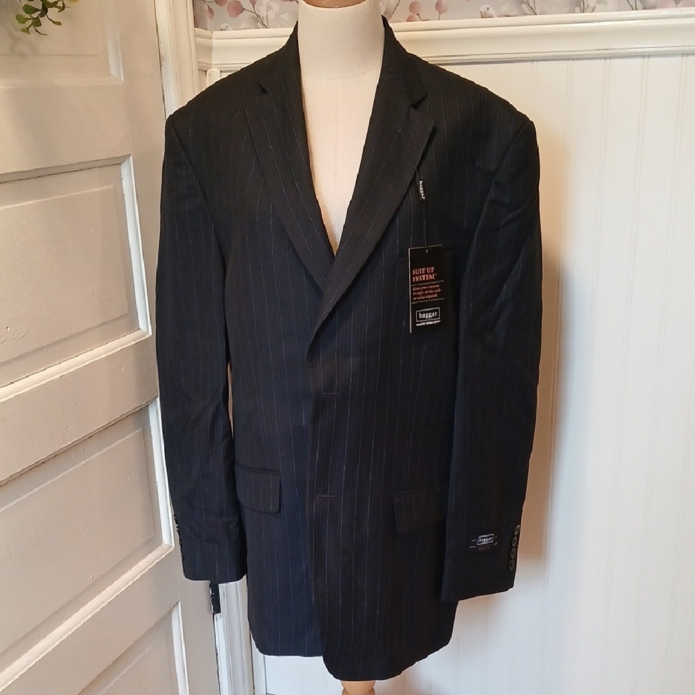 Haggar Dark Pinstripe Suit Jacket